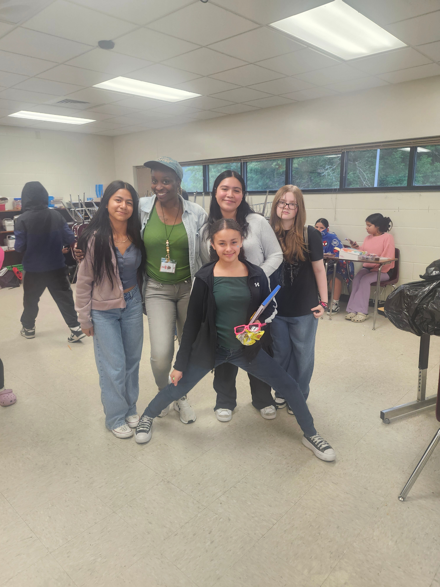 Students and teacher together in the classroom