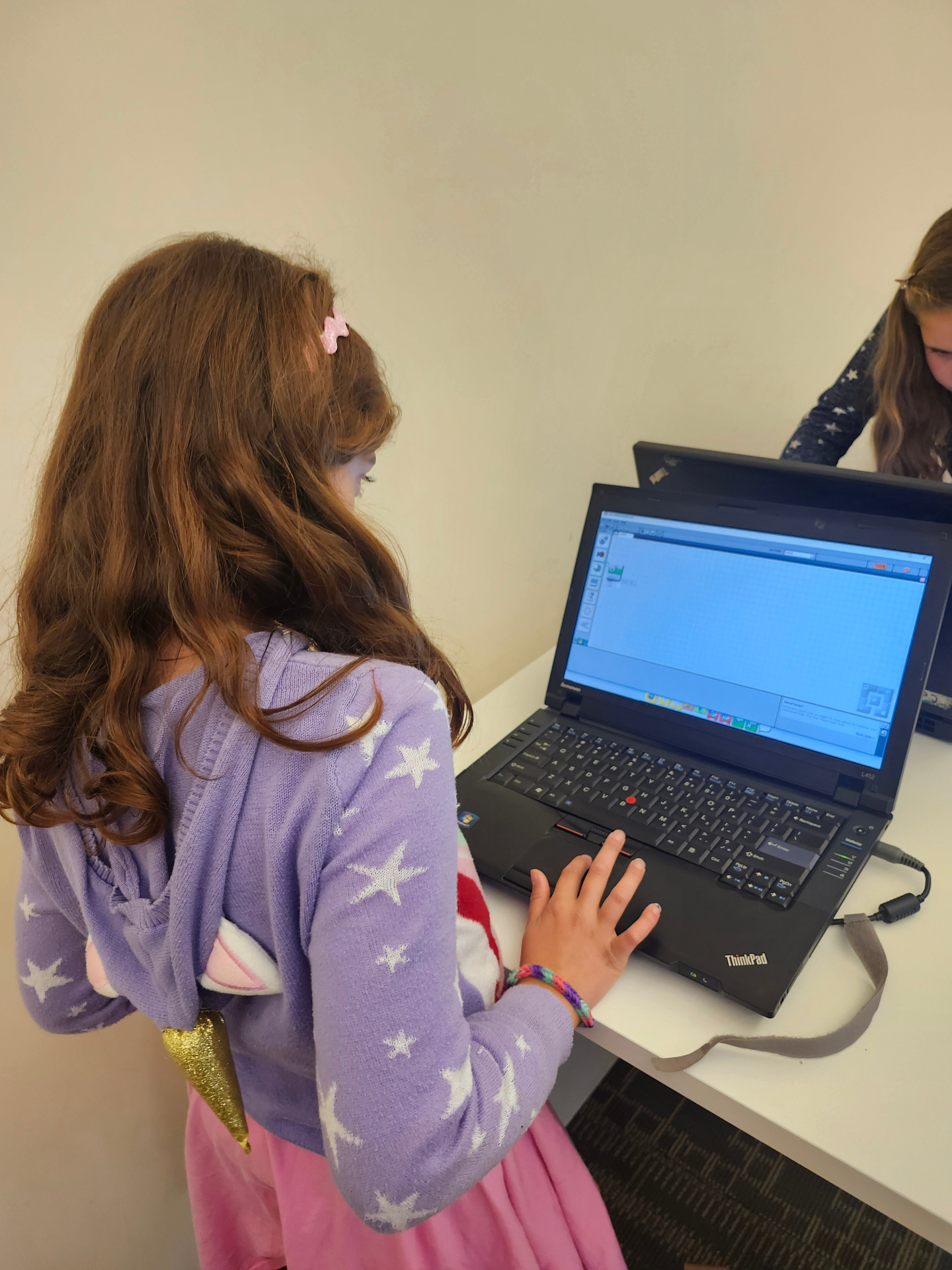 Student working on a laptop